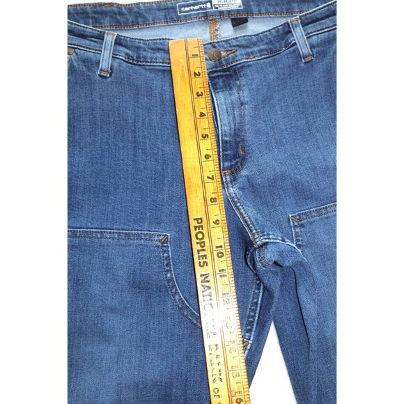 Carhartt Women's Relaxed Fit Pants Size 16 Short Blue Workwear Aesthetic - Picture 10 of 11